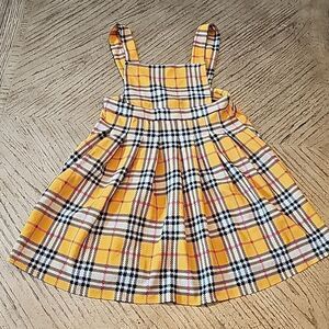 Girls size 12 yellow plaid dress